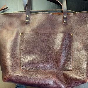 Portland Leather Goods Oversized Tote Bag in Coldbrew
